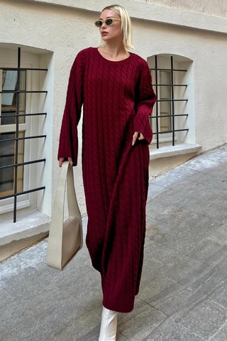 Robe pull en laine - Bordeaux