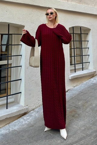 Robe pull en laine - Bordeaux