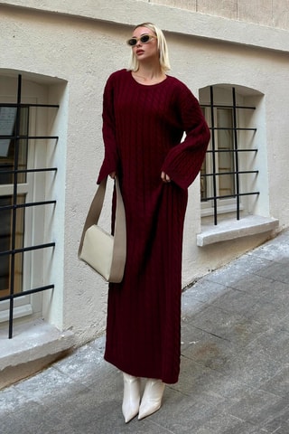 Robe pull en laine - Bordeaux