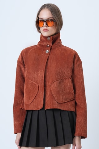 Veste en velours - Rouge brique