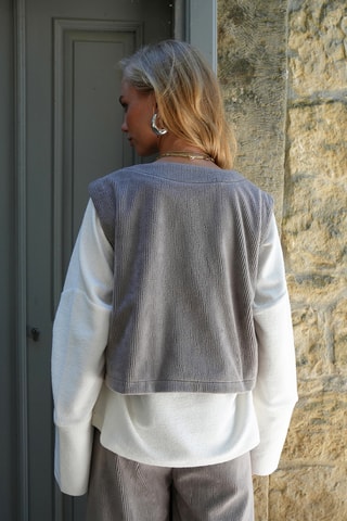Veste sans manches en velours - Gris