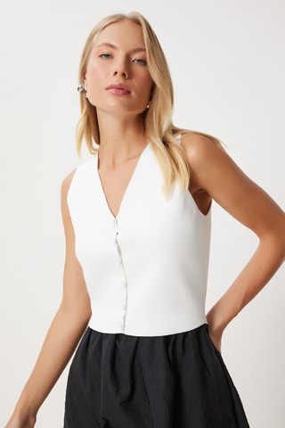 Gilet sans manches - Ecru