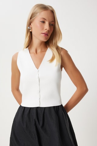 Gilet sans manches - Ecru