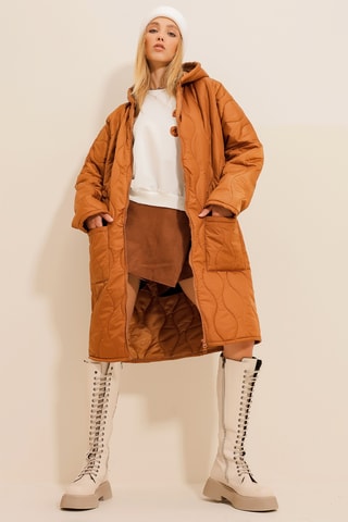 Doudoune à capuche - Camel