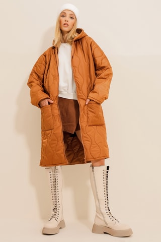 Doudoune à capuche - Camel