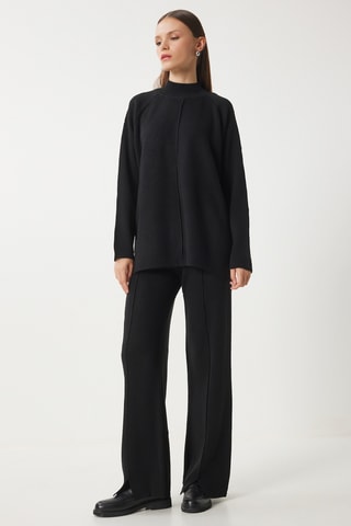Pull et pantalon taille haute - Noir