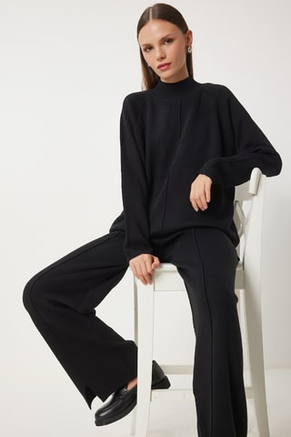 Pull et pantalon taille haute - Noir