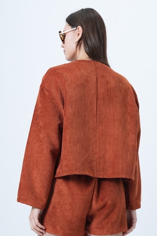 Veste et jupe-short en velours - Marron