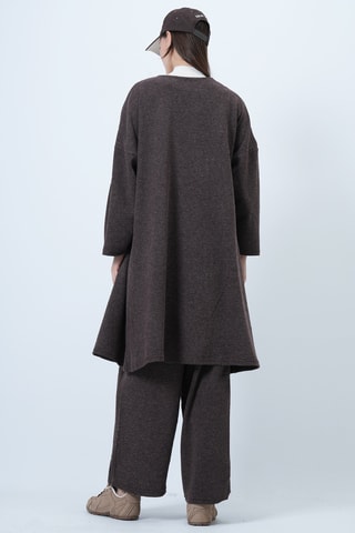 Gilet long et pantalon palazzo taille haute - Anthracite