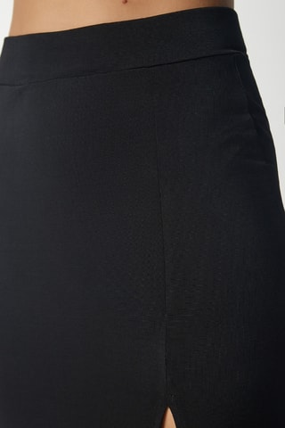 Crop top et jupe droite taille haute - Noir