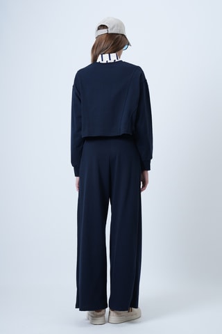 Sweat court et pantalon regular - Bleu marine