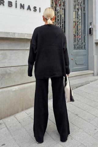 Pull et pantalon oversize en laine - Noir