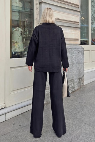 Pull et pantalon oversize en laine - Noir