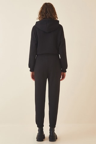 Sweat à capuche et jogging regular polaires - Noir