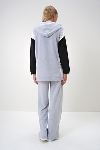 Sweat à capuche et pantalon regular - Gris clair