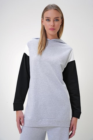 Sweat à capuche et pantalon regular - Gris clair