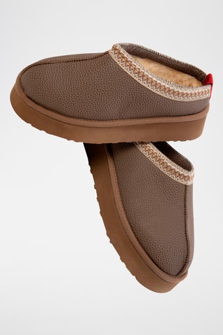 Sabots fourrés plateformes - Taupe