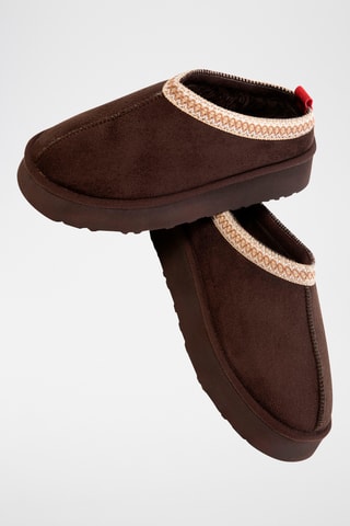 Sabots fourrés plateformes - Marron