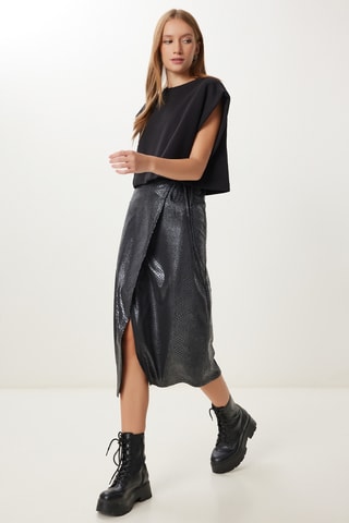 Jupe portefeuille - Anthracite