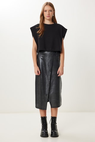 Jupe portefeuille - Anthracite