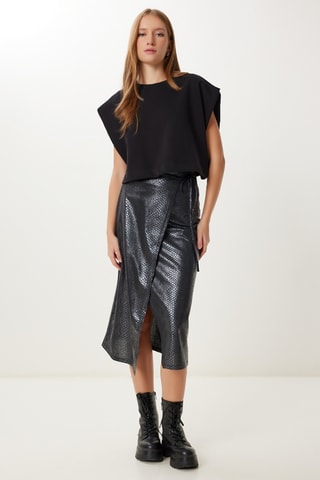 Jupe portefeuille - Anthracite