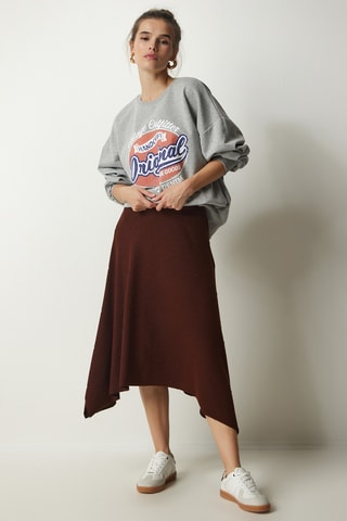 Jupe asymétrique - Marron