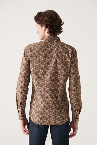 Chemise slim - Marron