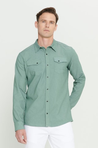 Chemise slim - Vert