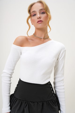 Top asymétrique - Ecru