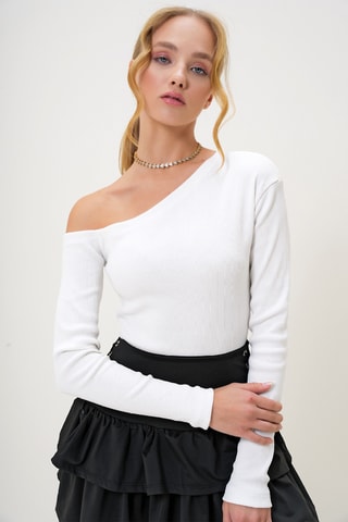 Top asymétrique - Ecru