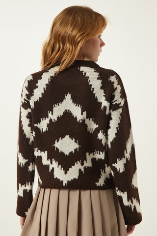 Pull - Marron et blanc