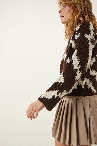 Pull - Marron et blanc