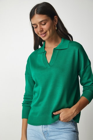 Pull regular - Vert foncé