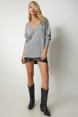 Pull regular - Gris chiné