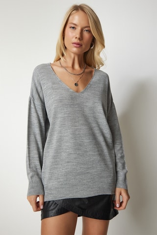 Pull regular - Gris chiné