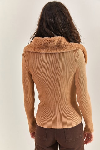 Pull regular en laine - Camel