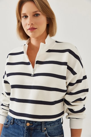 Sweat - Blanc et bleu nuit