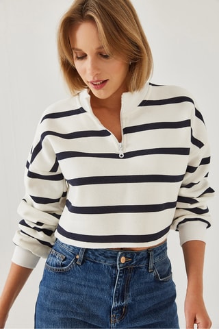 Sweat - Blanc et bleu nuit