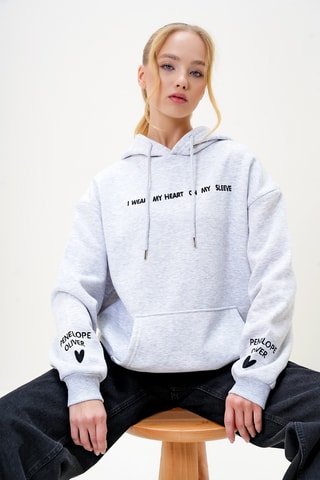 Sweat à capuche - Gris chiné