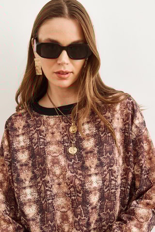 Sweat - Marron clair et marron foncé