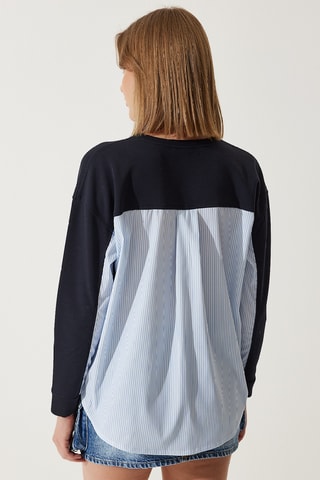 Sweat trompe-l’œil - Bleu marine