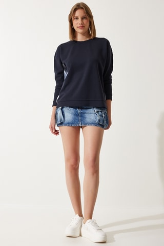 Sweat trompe-l’œil - Bleu marine