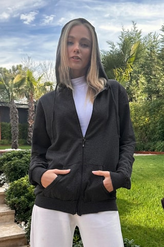 Sweat à capuche - Anthracite foncé