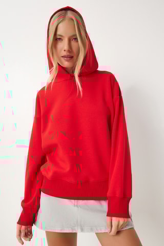 Sweat à capuche - Rouge