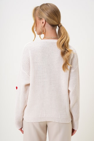 Gilet - Ecru et rouge