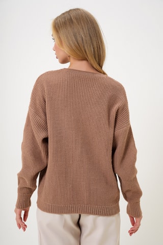 Gilet - Marron clair et rouge