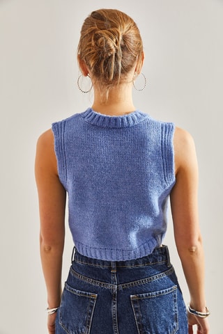 Pull court sans manches - Bleu cobalt