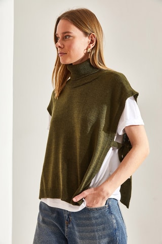 Pull sans manches - Kaki