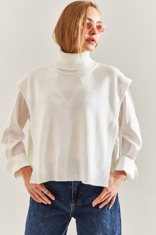 Pull sans manches - Ecru