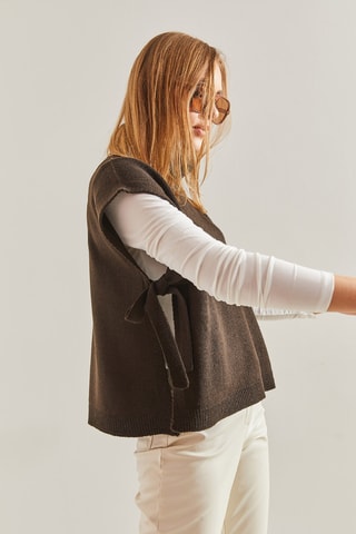 Pull sans manches - Marron